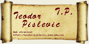 Teodor Pislević vizit kartica